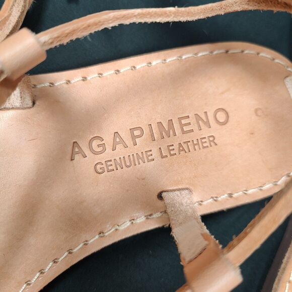 Etsy ♡ Agapimeno ♡ Genuine Leather Tall Lace Up Gladiator Sandals - Picture 3 of 5